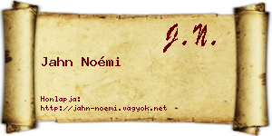 Jahn Noémi névjegykártya